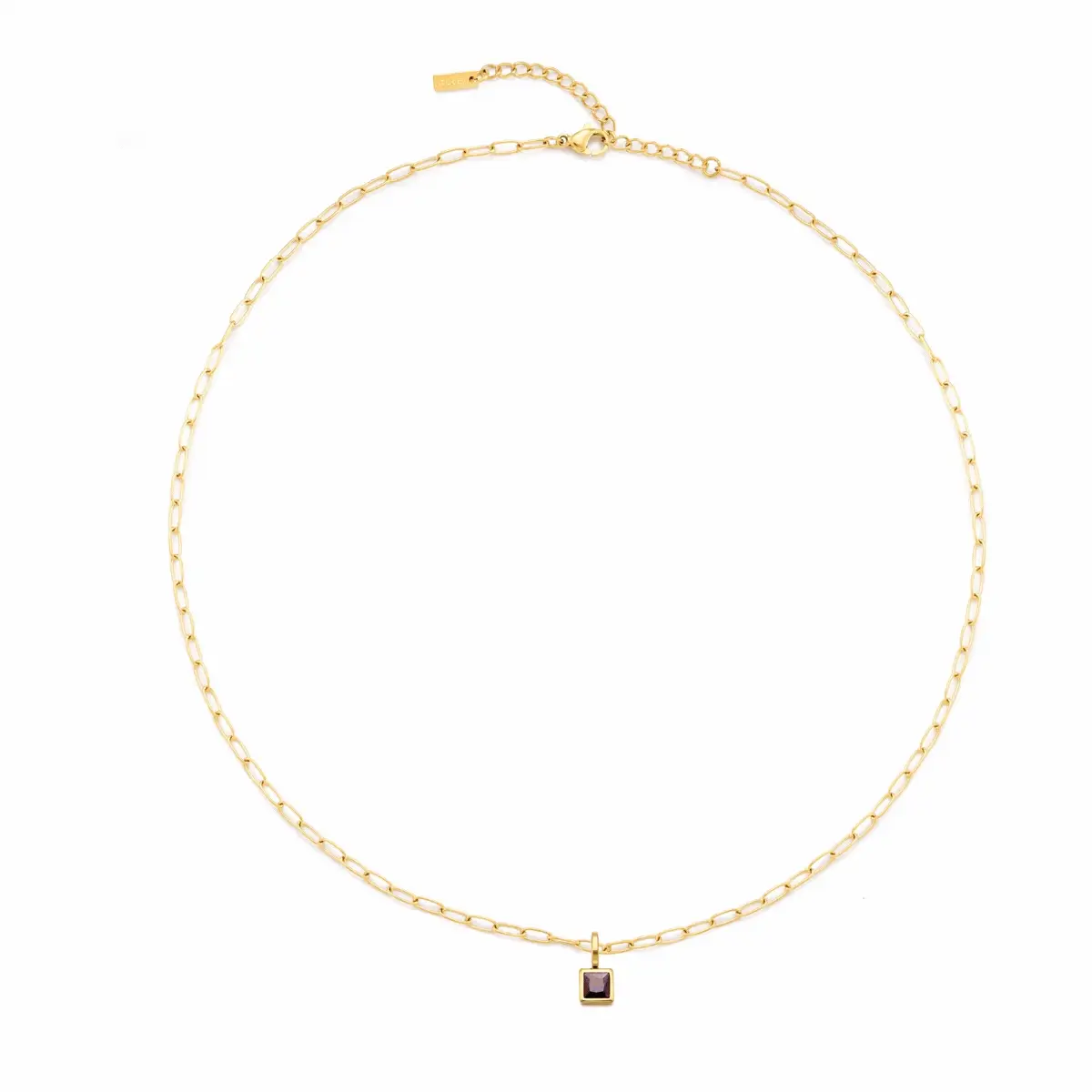 Paperclip Birthstone Necklace - Image 10