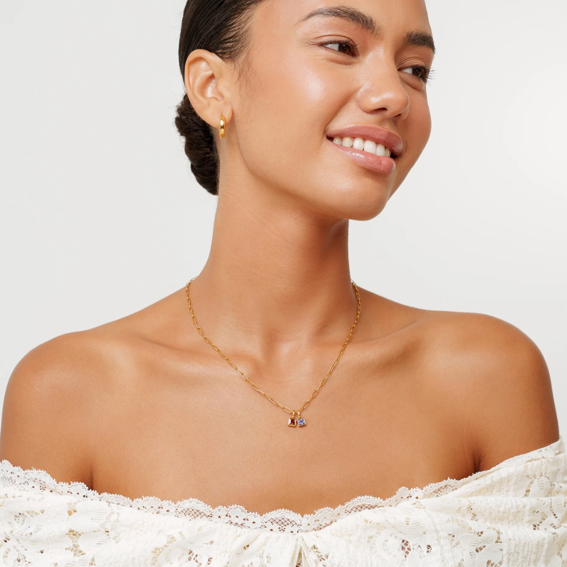 Paperclip Birthstone Necklace - Image 3