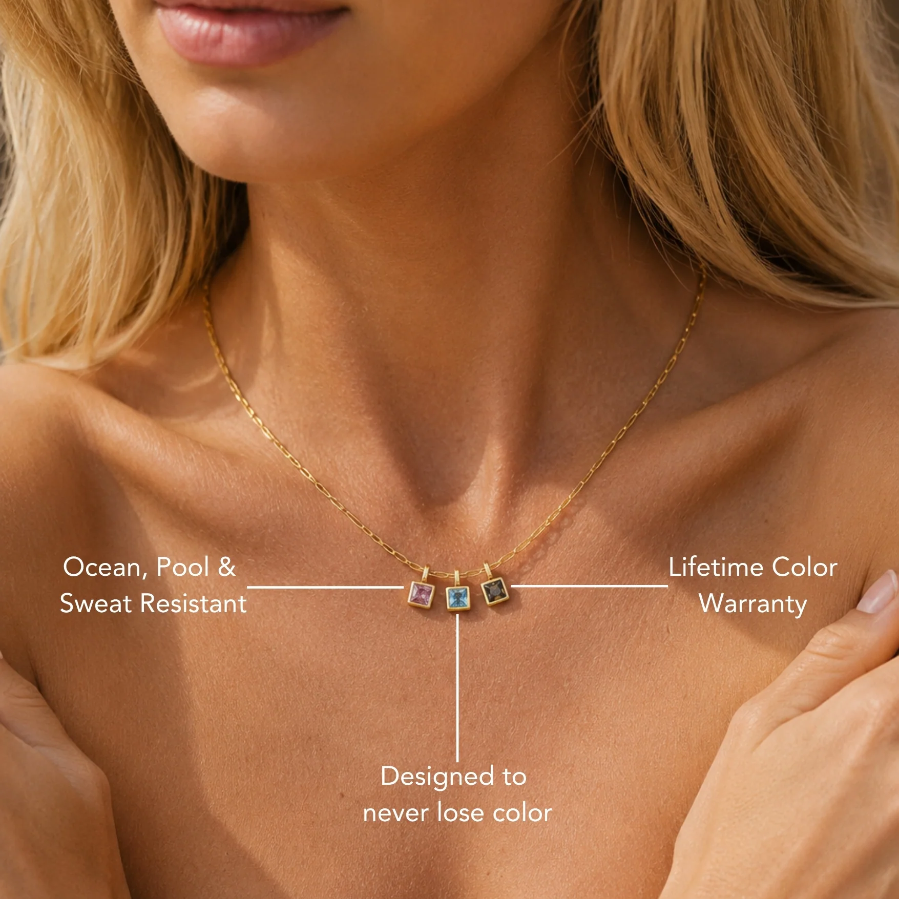 Paperclip Birthstone Necklace - Image 6