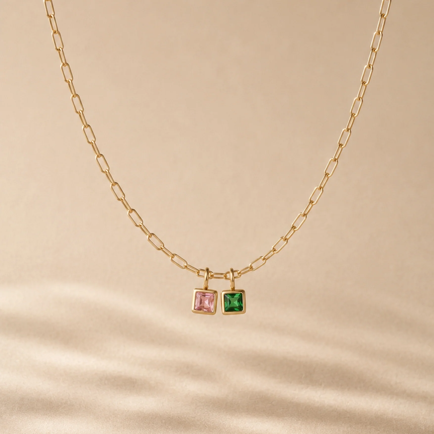 Paperclip Birthstone Necklace - Image 7