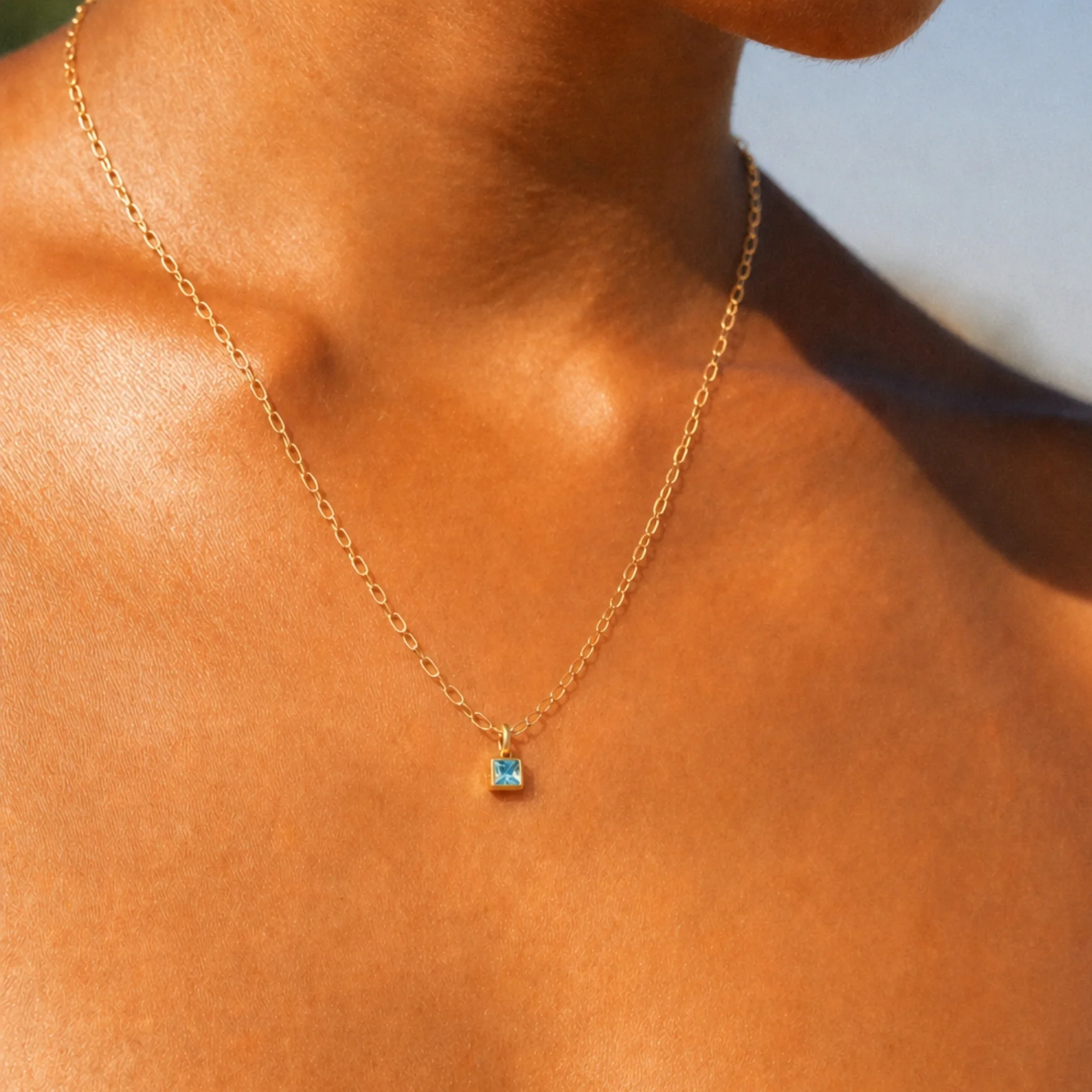 Paperclip Birthstone Necklace - Image 9